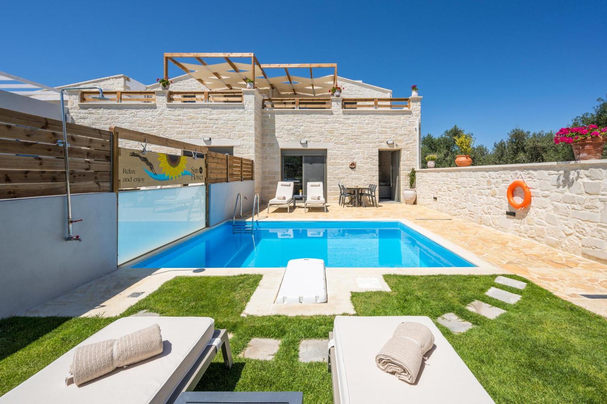 Sun Flower Villas With Sea View Agia Marina  Luaran gambar