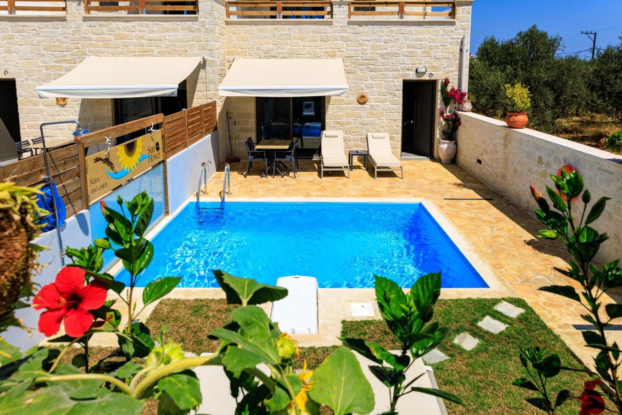 Sun Flower Villas With Sea View Agia Marina  Luaran gambar